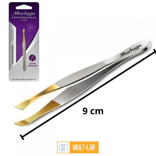 PINÇA PONTA DIAGONAL DOURADA INOX MERHEJE