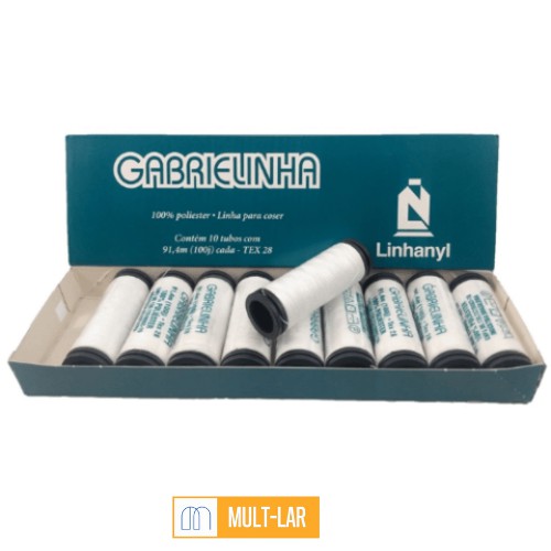 LINHA DE COSTURA BRANCA GABRIELINHA ESTOJO COM 10 UNIDADES