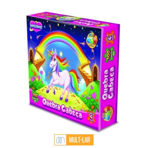 JOGO QUEBRA CABEÇA 100 PEÇAS UNICORNIO 1010