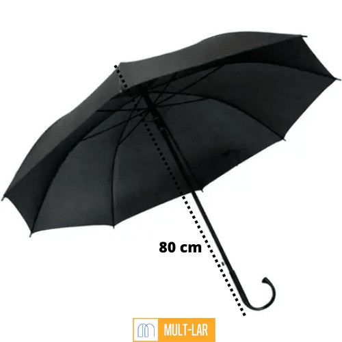 GUARDA CHUVA PRETO AUTOMÁTICO CABO CURVO RJS013241
