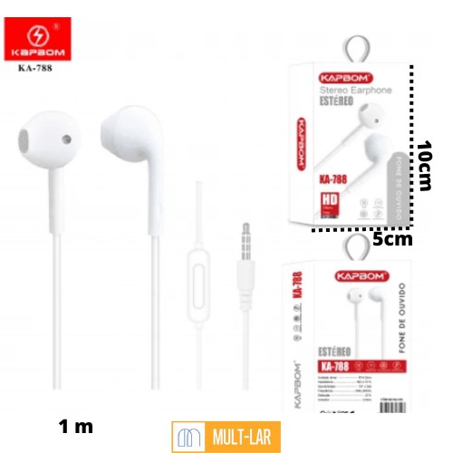 FONE DE OUVIDO COM MICROFONE KA-788