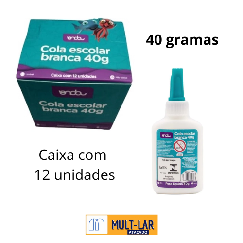 COLA BRANCA ESCOLAR 40 GRAMAS CAIXA COM 12 UNIDADES 1511011