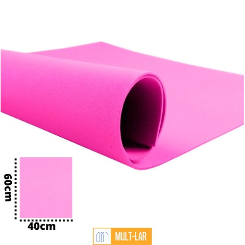 EVA 40 X 60 CM ROSA PACOTE COM 10 FOLHAS 1714157
