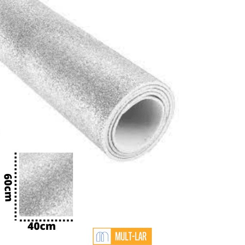 EVA COM GLITTER 40 X 60 CM BRANCO PACOTE COM 5 FOLHAS 1715032
