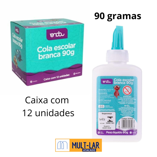COLA BRANCA ESCOLAR 90 GRAMAS CAIXA COM 12 UNIDADES 1511025