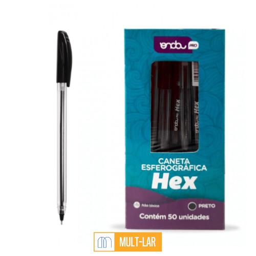 CANETA PRETA PONTA MÉDIA 1.0 CAIXA COM 50 UNIDADES 4311041