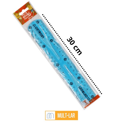 REGUA FLEXÍVEL 30 CM AZUL KZ1965AZ PACOTE COM 10 UNIDADES