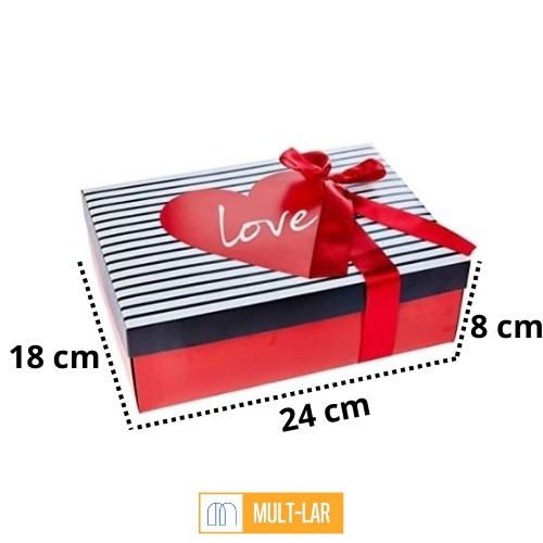 CAIXA PARA PRESENTE LOVE P 24 CM KIT COM 3 PEÇAS 13002134