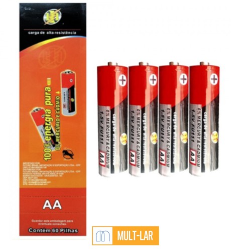 PILHA AA BLISTER COM 60 UNIDADES FU111