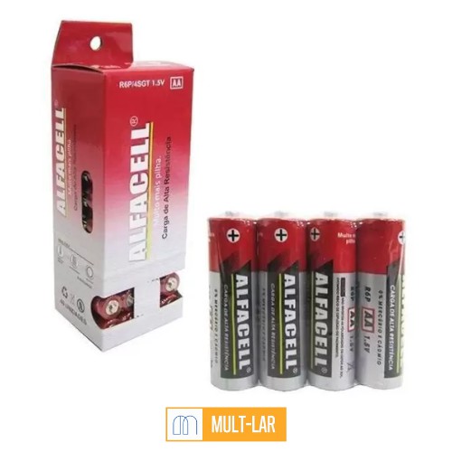 PILHA AA BLISTER COM 40 UNIDADES ALFACELL R6P/4SGT