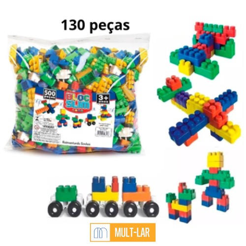 BLOCO DE MONTAR LEGO PACOTE COM 130 PEÇAS 84