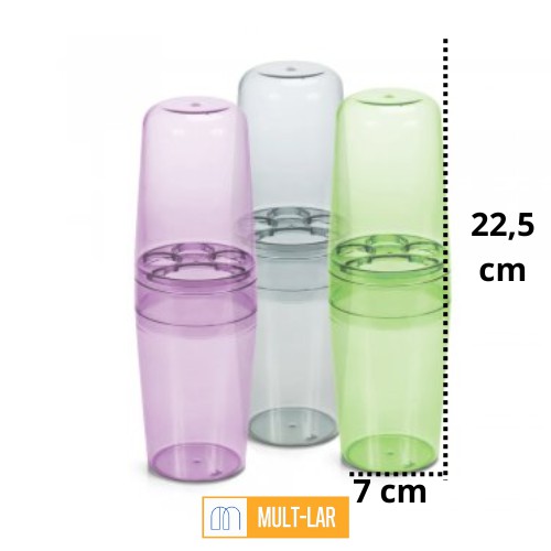 PORTA ESCOVA CRISTAL COM TAMPA 2656