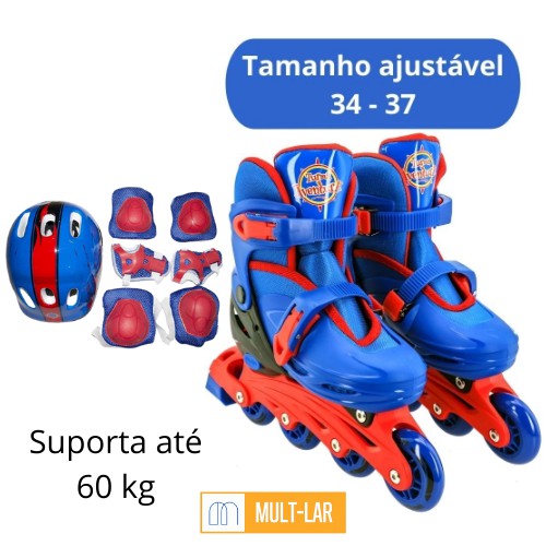 PATINS INLINE MASCULINO AJUSTÁVEL 34-37 1502