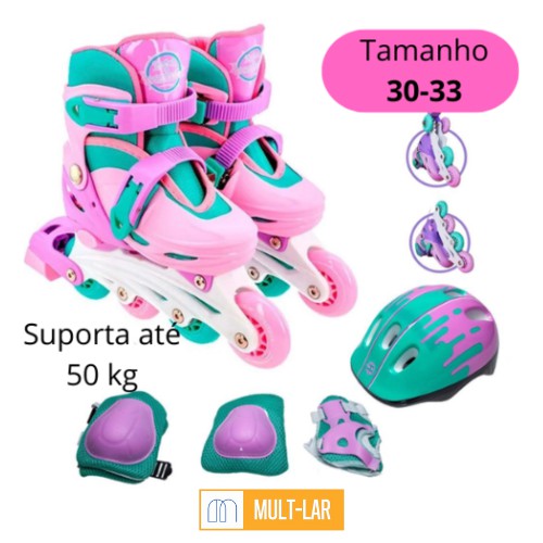 PATINS TRILLINE ROLLER FEMININO AJUSTÁVEL 30-33 1505