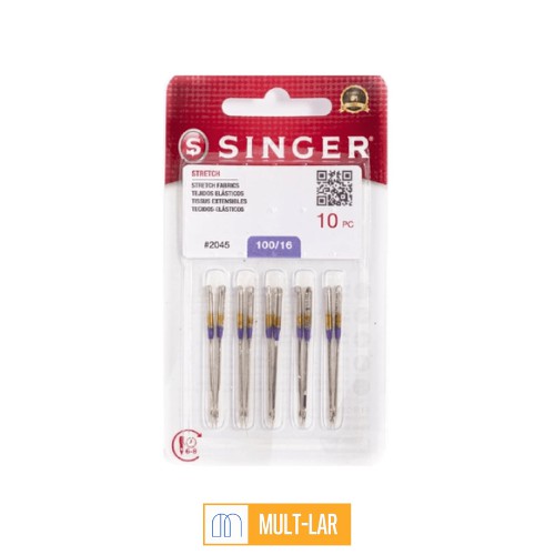 AGULHA 16 PARA MAQUINA 2045 SINGER CARTELA COM 10 UNIDADES