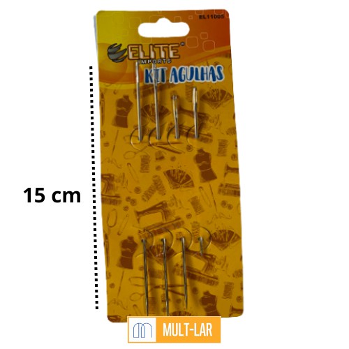 AGULHA DE COSTURAR SACO KIT COM  4 UNIDADES EL11005