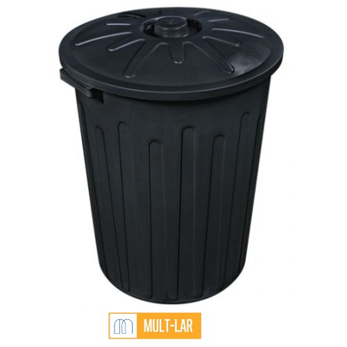 LIXEIRA CESTO FECHADO COM TAMPA 65 LITROS PRETA CF65PT