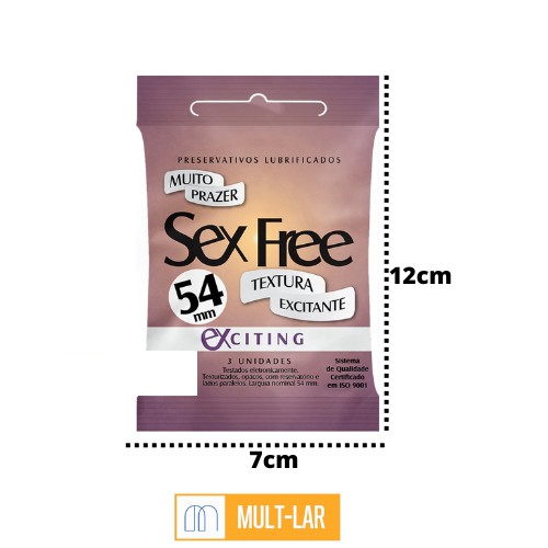PRESERVATIVO MASCULINO EXCITING  PACOTE C/ 3 UNIDADES