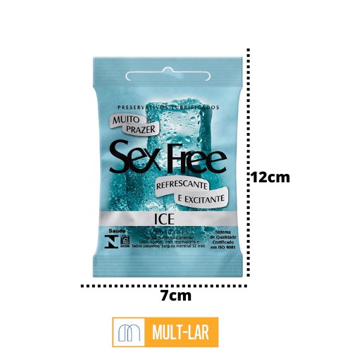 PRESERVATIVO MASCULINO  ICE PACOTE C/ 3 UNIDADES