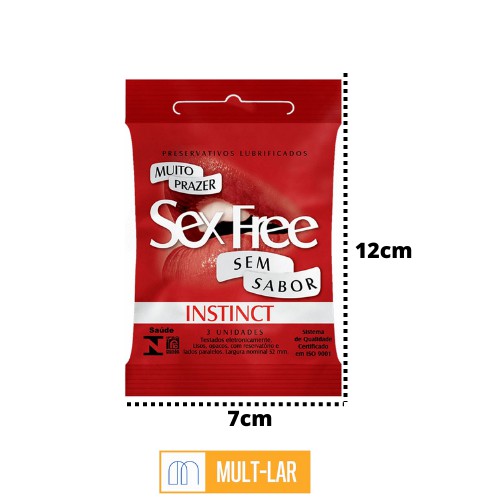 PRESERVATIVO MASCULINO INSTINCT  PACOTE C/ 3 UNIDADES