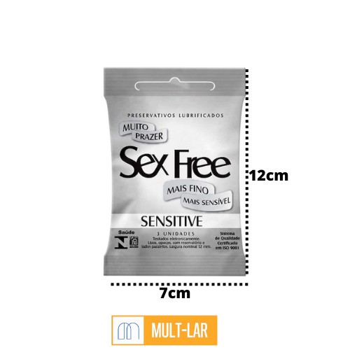 PRESERVATIVO MASCULINO SENSITIVE PACOTE C/ 3 UNIDADES