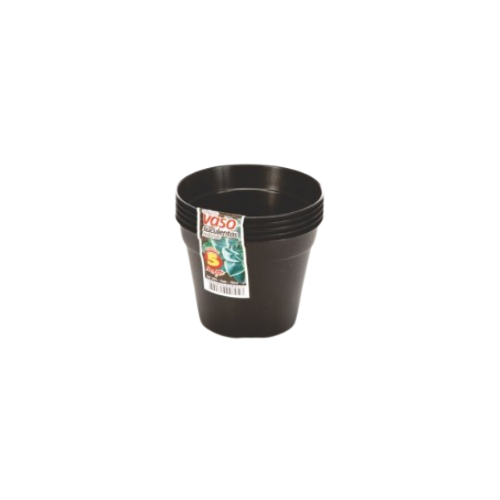 VASO REDONDO SUCULENTA PRETO 150 ML 2805 KIT COM 5 UNIDADES