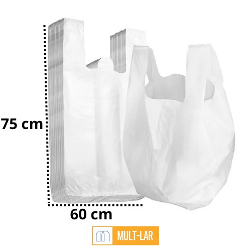 SACOLA BIODEGRADÁVEL 60 X 75 CM PACOTE COM 100 UNIDADES