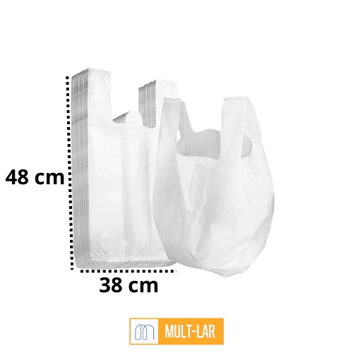 SACOLA BIODEGRADÁVEL 38 X 48 CM PACOTE COM 1000 UNIDADES