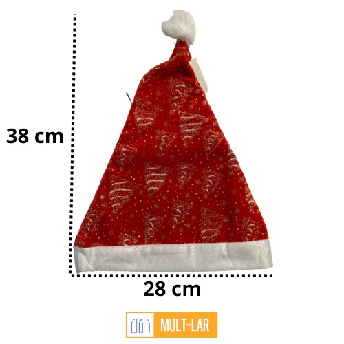 TOUCA ESTAMPADA PAPAI NOEL 28 X 38 CM GORRO NATAL NTG1042