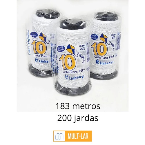 LINHA DE PIPA 200 JARDAS PACOTE COM 12 UNIDADES AP102