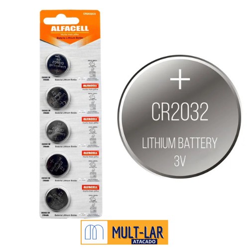BATERIA 2032 CARTELA COM 5 UNIDADES CR2032C5