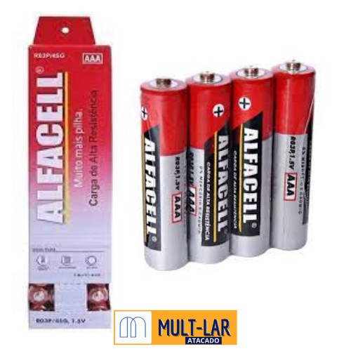 PILHA AAA PALITO BLISTER COM 40 UNIDADES R03P/4SGT