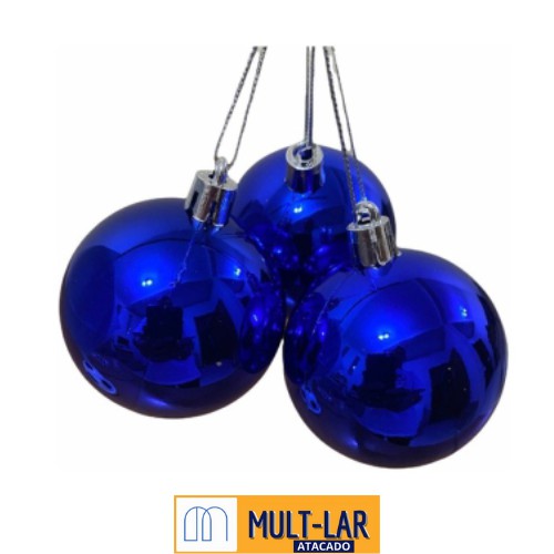 BOLA ARVORE NATAL 5 CM 4 UN AZUL NTB1003A