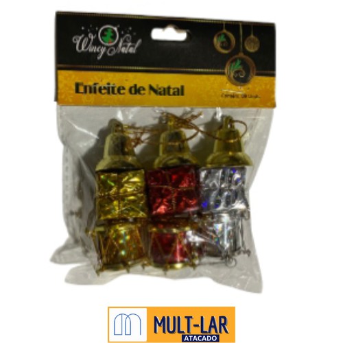 ENFEITE NATAL SORTIDO 2,5 CM COM 9 UN NTA7015