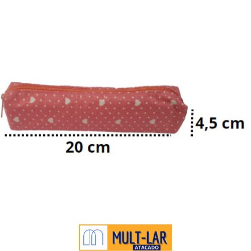 ESTOJO ESCOLAR MINI 1 ZIPER CORAÇÃO FEMININO WPE00422