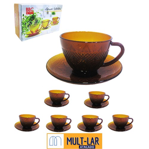 JOGO XICARA CHA 200ML 12PÇS VD22