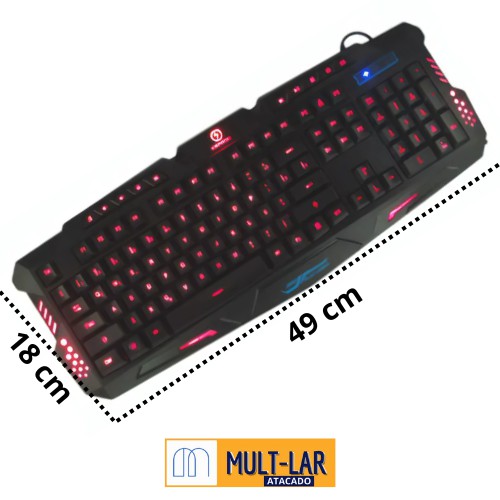 TECLADO GAMER COM LUZ DE FUNDO KA-658