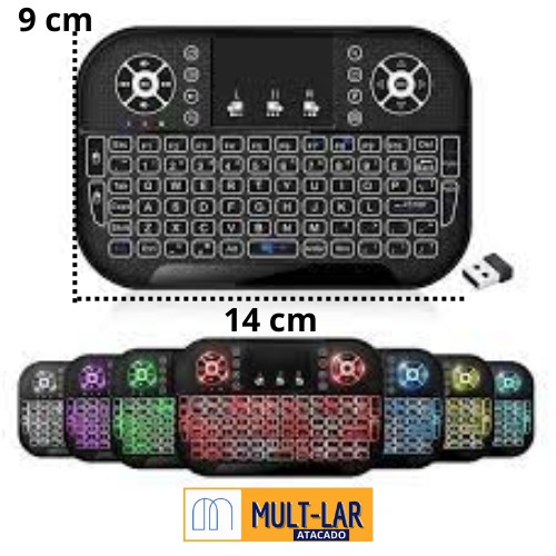 MINI TECLADO BLUETOOTH COM LED LE-7704