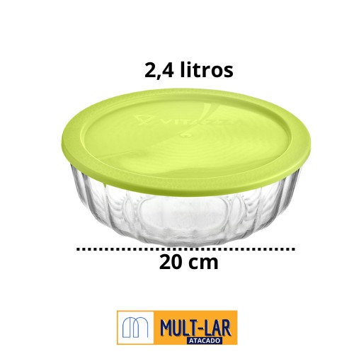 SALADEIRA OCEANI 2,4L COM TAMPA PLASTICA 1270 VITAZZA