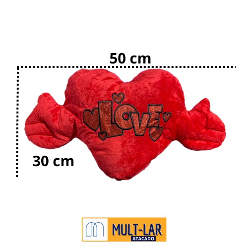 PELUCIA CORAÇÃO COM MÃO 50 CM UPPER2051