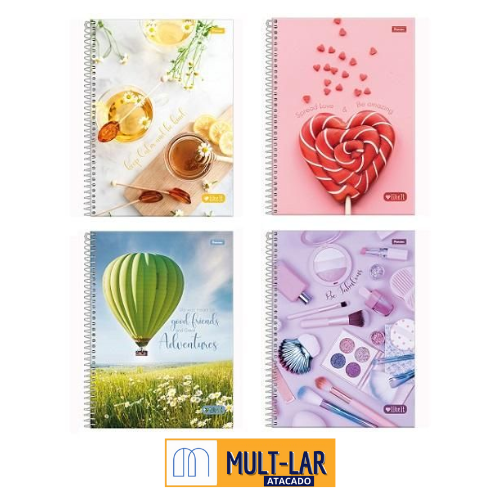 CADERNO 15 MATERIAS LIKE IT COM 2 UNIDADES 9358