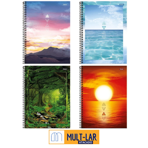 CADERNO 15 MATERIAS 4 ELEMENTOS COM 2 UNIDADES 9358