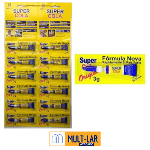 COLA INSTANTANEA CARTELA COM 12 UNIDADES XH-L555