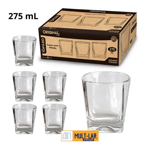 COPO PARA WHISKY 275 ML JOGO COM 6 SL0836
