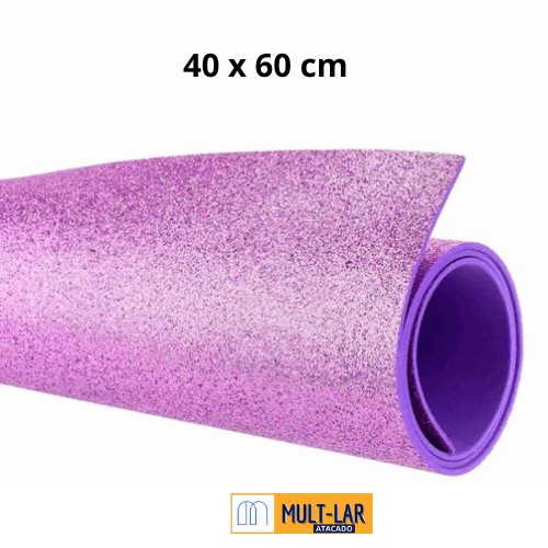 EVA GLITER LILAS COM 5 FOLHAS 40 X 60 CM 1715046