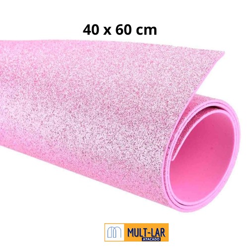 EVA GLITER ROSA CLARO COM 5 FOLHAS 40X60CM 1715116