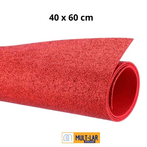EVA GLITER VERMELHO COM 5 FOLHAS 40X60CM 1715167