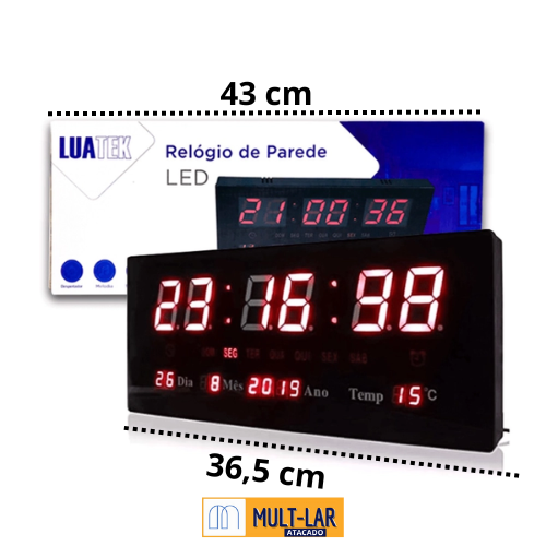 RELOGIO PAREDE LED LK-3615