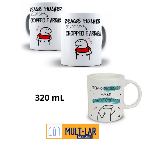 CANECA PORCELANA 320 ML FLORK 2735