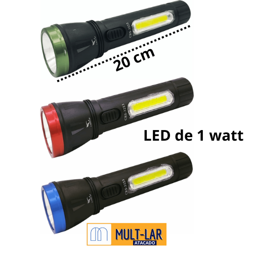 LANTERNA LED 1W RECARREGÁVEL CRS-3223